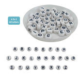 A To Z Acrylic Letter Alphabet Beads 7x4 MM White Hole Size 1 MM Flat Round For Jewellery Making DIY Crafts Keychains Decoration